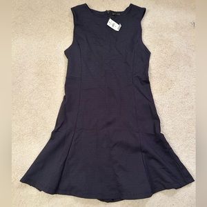 Banana Republic Navy Blue White Polka Dot MIDI Dress Size S